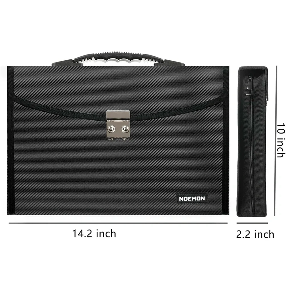 Noemon Black Briefcase Bag – New, 25 Pockets, Never Used